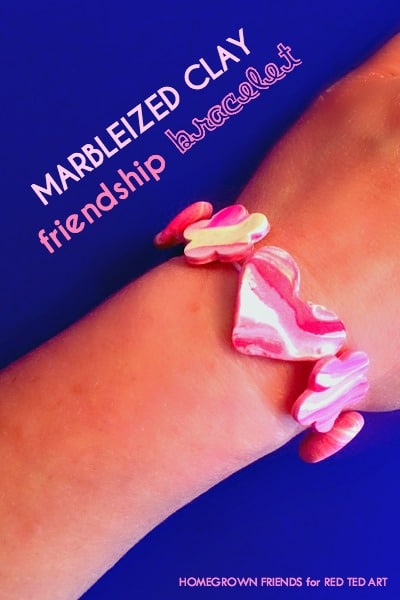 Marbled Clay Bracelets How To - a sweet friendship gift for Summer Camp, Back to School or Valentine's Day (3)