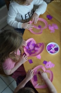 Paper Plate Hearts - Stained Glass Windows - Red Ted Art - Kids Crafts