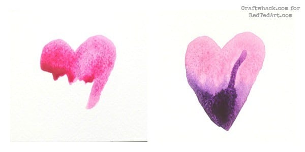 Watercolors for kids - beautiful card making for Valentine's Day or Mother's Day!