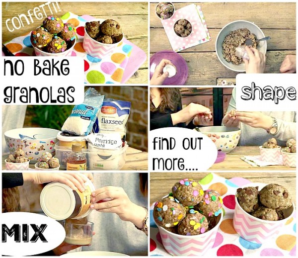 No Bake Granola Balls - healthy energy balls for kids - love the sprinkle of confetti that make these super fun too!