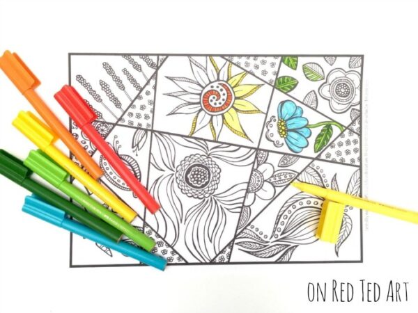 Flower Coloring Page for Grown Ups   Red Ted Art   Make crafting with ...
