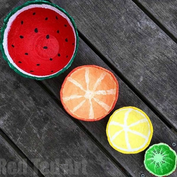 Out of date exaggerate Man Papier Mache Summer Fruit Bowls - Red Ted Art - Easy Kids Crafts