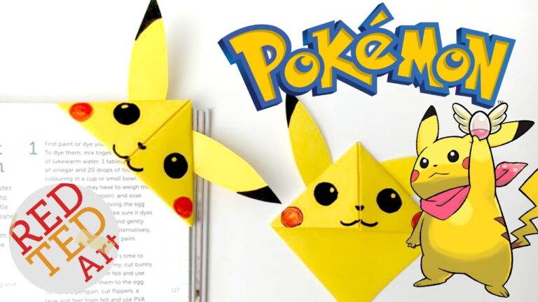 Pikachu Bookmark Corner - Pokemon Go - Red Ted Art - Kids Crafts