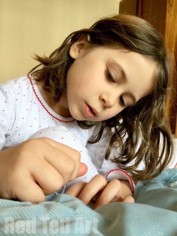 sew a softie bunny with kids