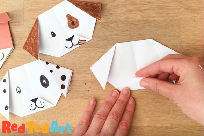 Easy Origami Dog How To - Red Ted Art - Easy Kids Crafts