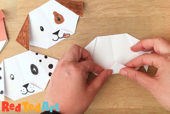 Easy Origami Dog How To - Red Ted Art - Easy Kids Crafts