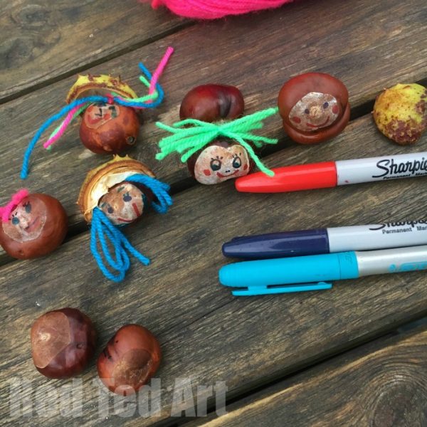 Chestnut Crafts For Kids Conker Faces Red Ted Art Kids Crafts