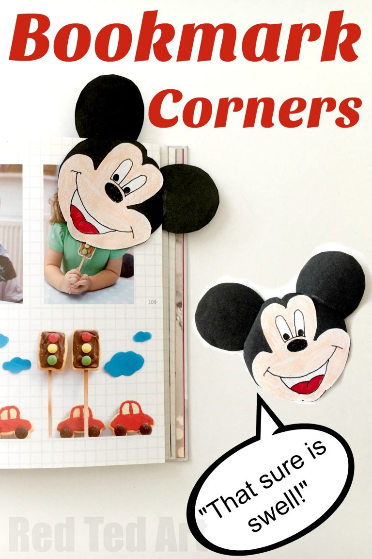 Mickey Mouse Bookmark Craft - Red Ted Art - Kids Crafts
