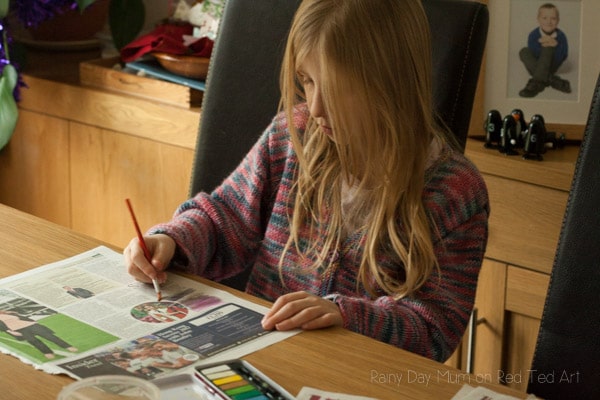 3D Painted Newspaper Heart Bunting-1