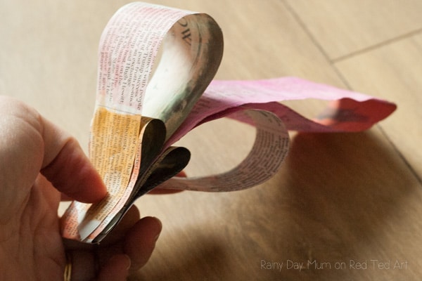 3D Painted Newspaper Heart Bunting-5