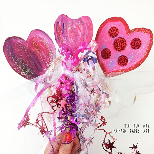 Heart Wands – Painted Paper Art