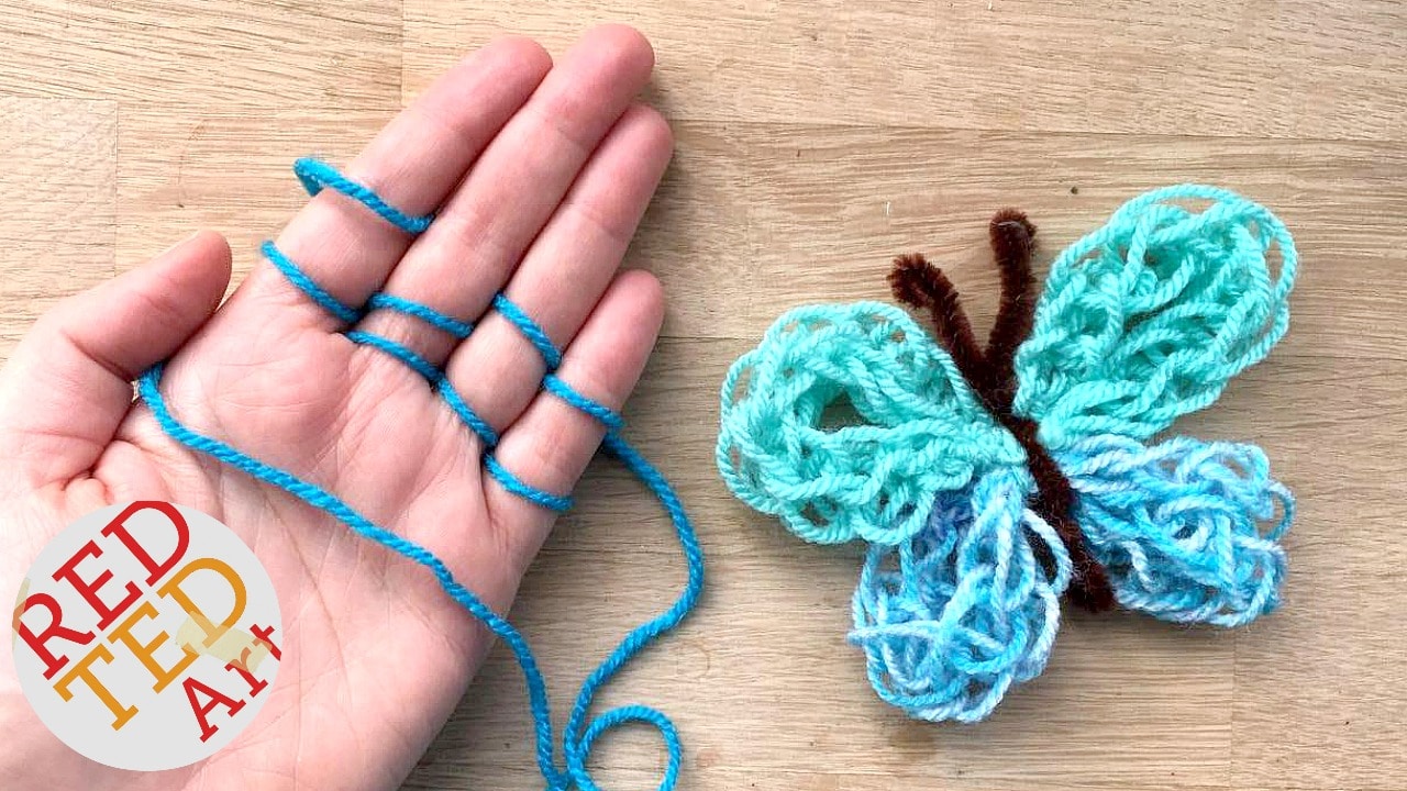 Finger Knitting how to Butterflies - we love a great finger knitting project, like this Butterfly Finger Knitting How to!  How cute?  And oh so easy for kids to make.