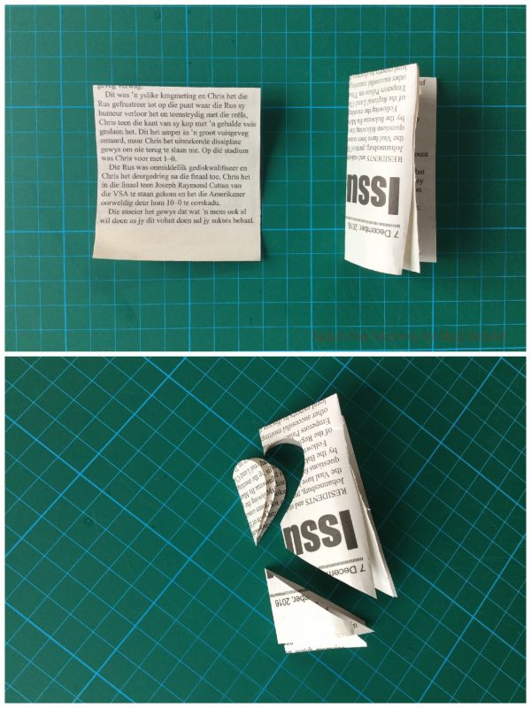 Newspaper Heart Garland - a great way to upcycle newspapers and create some lovely room decor. Make this newspaper DIY for valentine's day or just because!