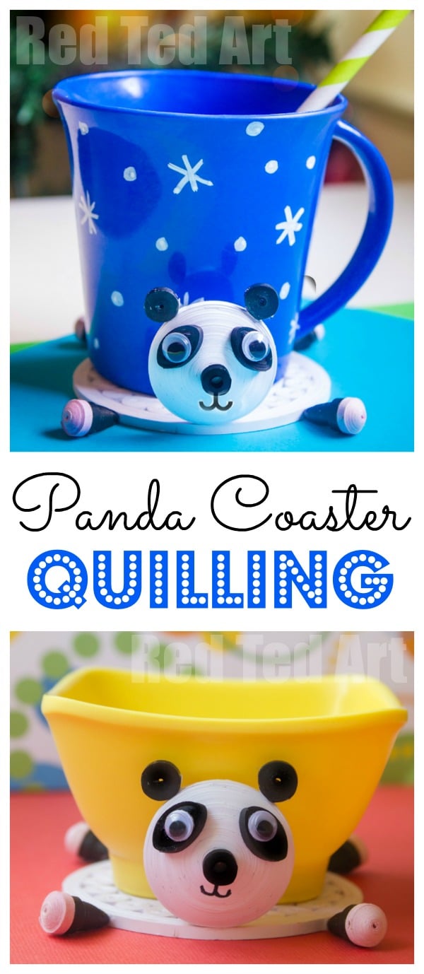 Panda Quilling Project - a great quilling pattern and design that is cute and practical. Love how this quilled project doubles up as a DIY Panda Coaster! Definitely something new to try!