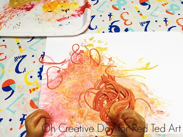Spaghetti Painting process art