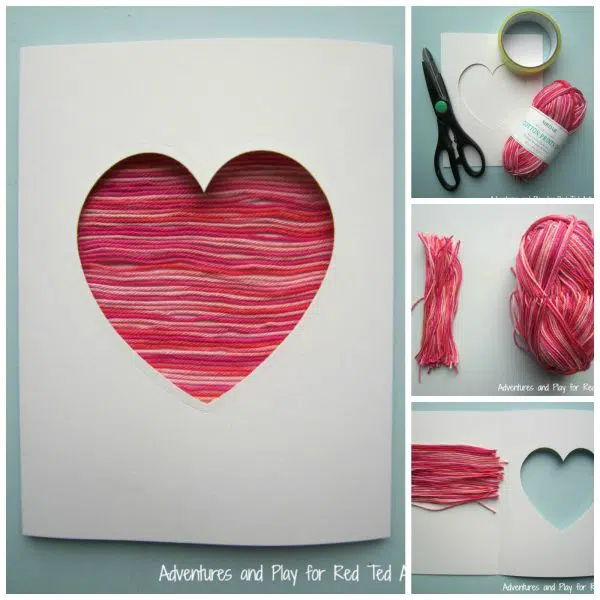 Yarn Heart Card For Valentine’s Day