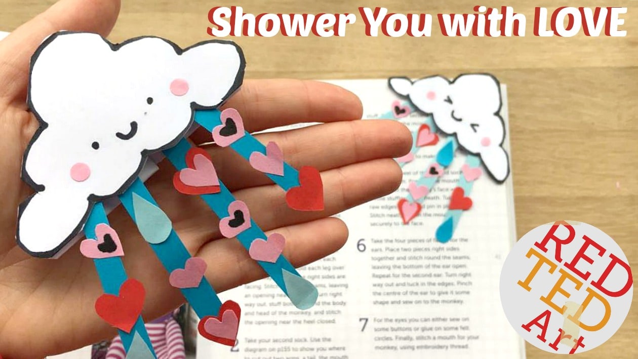 “Shower You With Love” Valentines Corner Bookmark