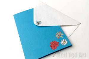 3D Flower Card DIY - Pop Up Cards for Kids - Red Ted Art - Kids Crafts