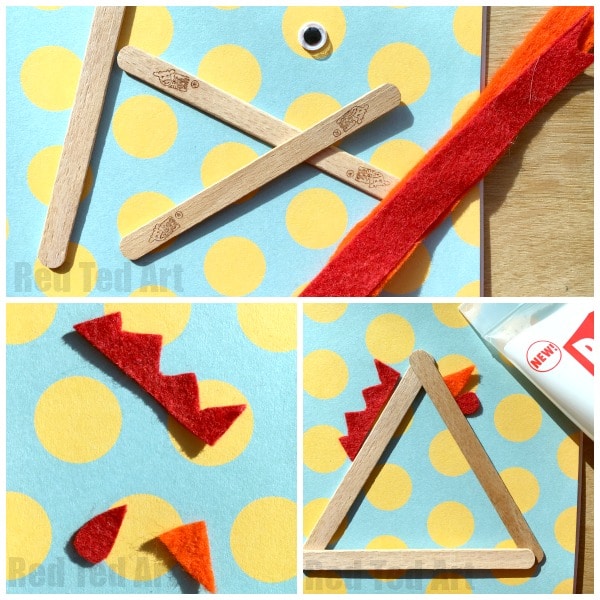 Craft Stick Chicks - super simple craft stick chickens for Easter Crafts and Spring Crafts for kids. Love this basic shape and adorable Chick result. So cute! #chicken #chick #easter #spring #preschool #chickcraft