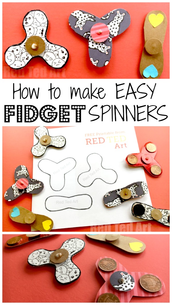 Easy Fidget Spinner DIY (Free Template) - Science Fair Project Idea - Red  Ted Art - Kids Crafts