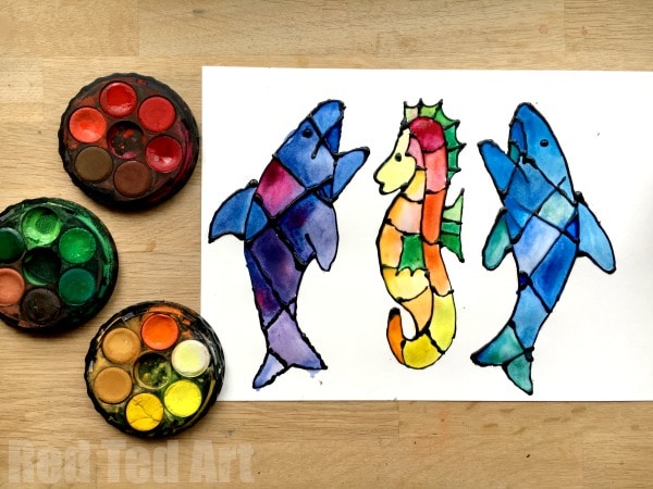 Ocean Bookmark Ideas - Shark &amp; Seahorse Bookmarks - Red Ted Art - Kids ...