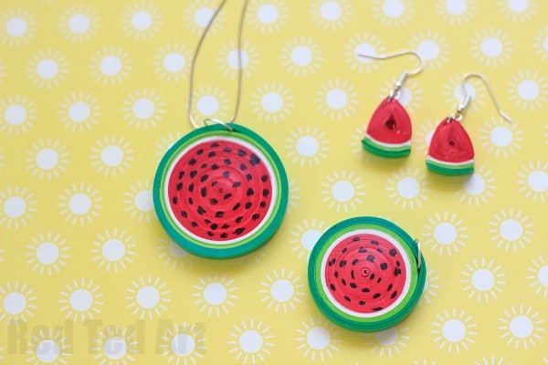 Quilled Watermelon Pendant
