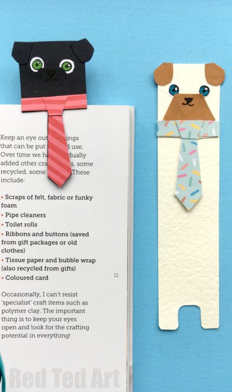 Hug a Book Pug Bookmark DIY - Red Ted Art - Kids Crafts