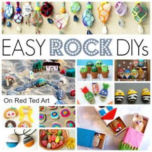 Rock crafts for kids. Loose Parts Nature Art - create Pebble Art with Kids this summer. Fun Rock Crafts for kids of all ages! #summer #natureart #looseparts #rocks #pebbles #beach