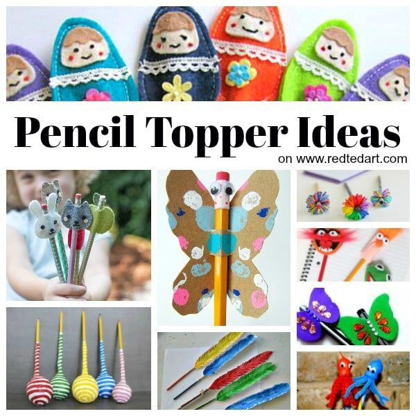 Collage of Pencil Topper Crafts