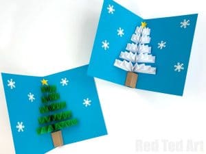 How to Make a 3D Christmas Card Pop Up DIY - Red Ted Art
