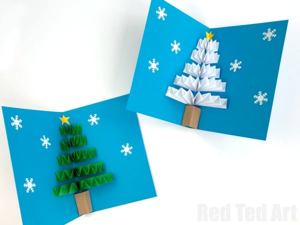 Diy Christmas Pop Up Card Red Ted Art Make Crafting With Kids Easy Fun