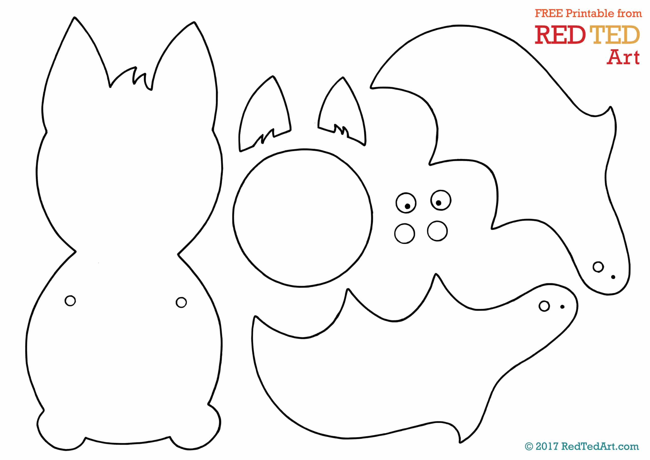 Bat Paper Puppet Red Ted Art Kids Crafts
