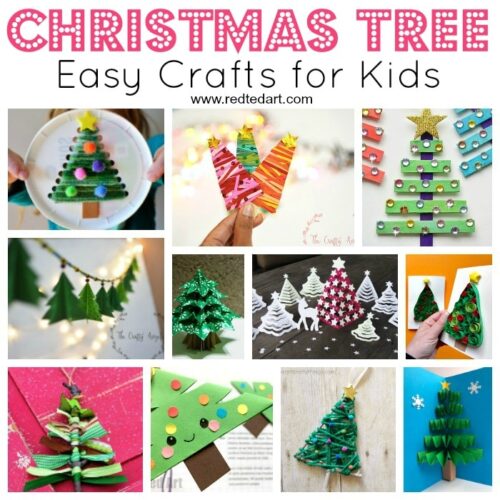 3d Paper Christmas Tree Luminary - Red Ted Art - Kids Crafts
