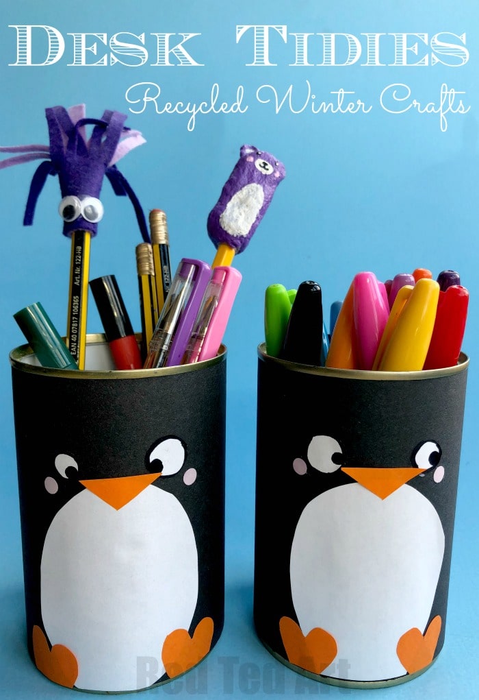 DIY Penguin Pencil Holder - Red Ted Art - Kids Crafts