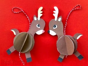 Paper Reindeer Ornament - Red Ted Art - Kids Crafts