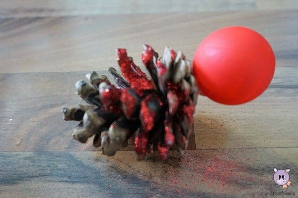 Pine Cone Bird Ornament. Make these adorable Pine Cone LOVE birds for Valentine's Day or as a gorgeous Cardinal Christmas Ornament. #pinecones #nature #naturecrafts #valentines #valentinesday #christmasornaments