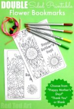Printable Flower Bookmark - Red Ted Art - Kids Crafts