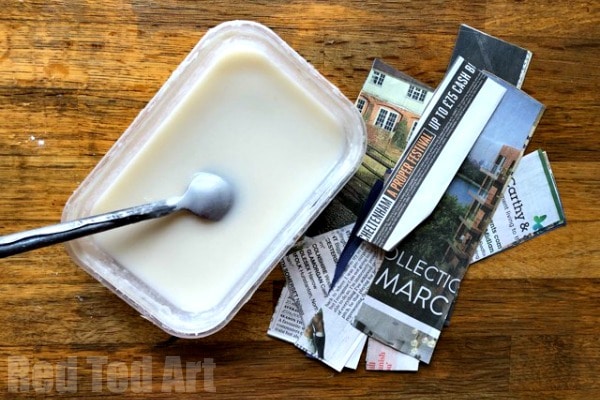 Easy microvable Papier Mache Paste with newspaper