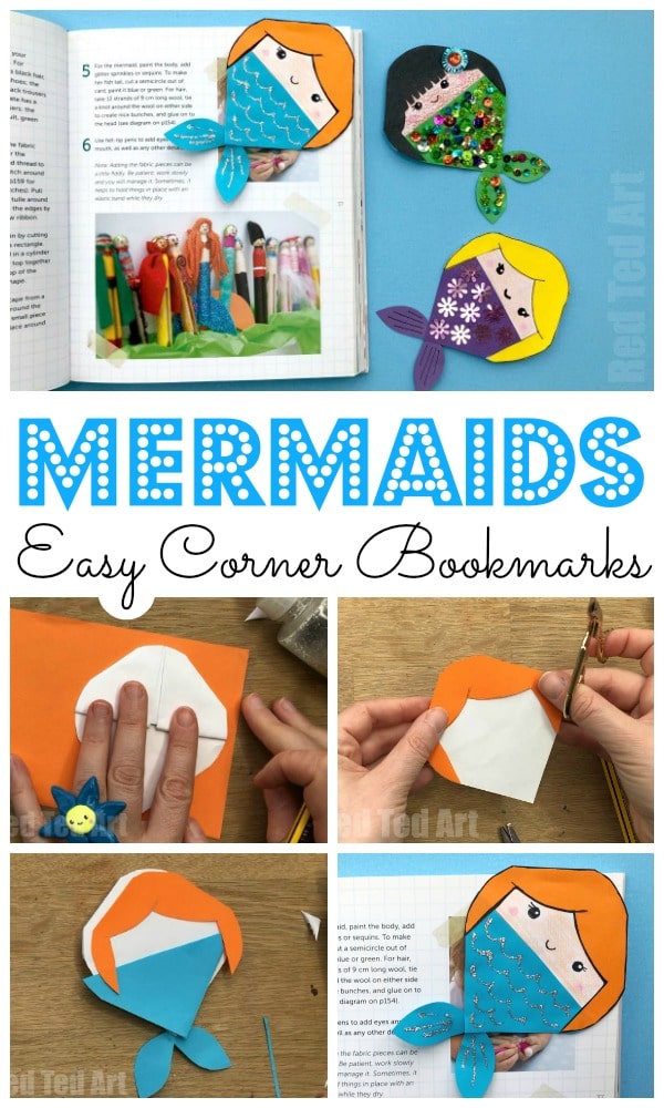 Mermaid Corner Bookmark Design. Magical DIY Mermaid Bookmark Craft. Paper Mermaid Bookmark Corner for Summer and Little Mermaid Fans! #mermaids #bookmarks #cornerbookmarks #summer