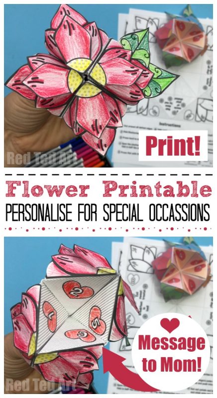 Mother's Day Flower Fortune Teller - Red Ted Art - Easy Kids Crafts