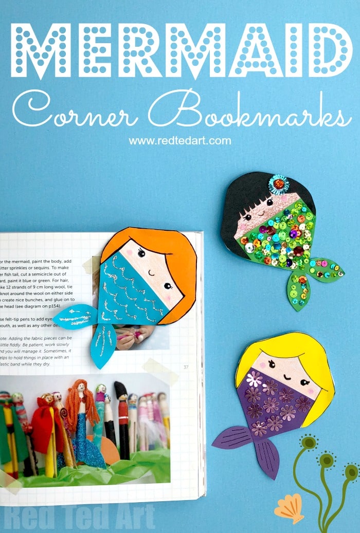 Mermaid Corner Bookmark Design. Magical DIY Mermaid Bookmark Craft. Paper Mermaid Bookmark Corner for Summer and Little Mermaid Fans! #mermaids #bookmarks #cornerbookmarks #summer