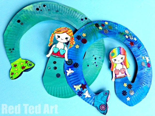 Paper Roll Mermaid Craft for Kids- Easy DIY Mermaids - Red Ted Art