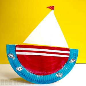 Rocking Paper Plate Boat - Red Ted Art - Easy Kids Crafts
