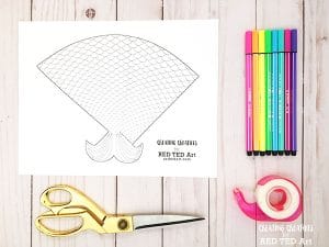 Mermaid Movie Night Printable Popcorn Holder - Red Ted Art - Kids Crafts