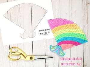 Mermaid Movie Night Printable Popcorn Holder - Red Ted Art - Kids Crafts
