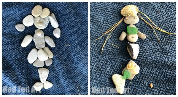 Loose Parts Nature Art - create Pebble Art with Kids this summer. Fun Rock Crafts for kids of all ages! #summer #natureart #looseparts #rocks #pebbles #beach