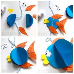 3D Paper Fish Decoration - Red Ted Art - Kids Crafts