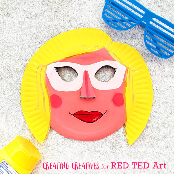 Summer Paper Plate Masks - remember to put your sunscreen on at #SummerCamp or on the Beach.. or else end up with these quirky Sunburnt Paper Plate Mask faces! Super cute guest post from Creating Creatives #summer #preschool #paperplates #masks