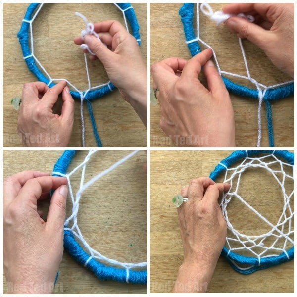 DIY Mermaid Dreamcatcher - how to make a dreamcatcher - decorate with Seashells and Sea Glass for a lovely Mermaid Decoration #mermaids #dreamcatcher #decorations #seaglass #seashells