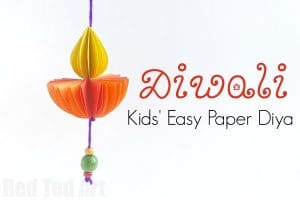 Paper DIYA - Diwali Kids Crafts - Red Ted Art - Kids Crafts